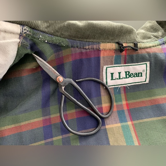 Vintage L.L. Bean Chore Jacket Men’s Large Tan Canvas Plaid Lined Relaxed Flawed - Picture 14 of 16